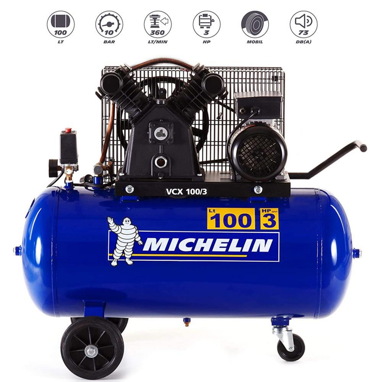 Michelin VCX100 3HP 100Lt 10Bar Profesyonel Hava Kompresörü