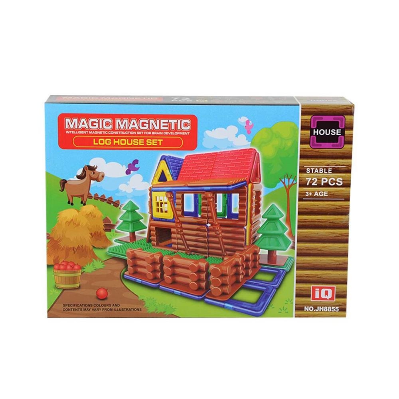 Magıc Magnetic Log House Set Stable 72 Parça
