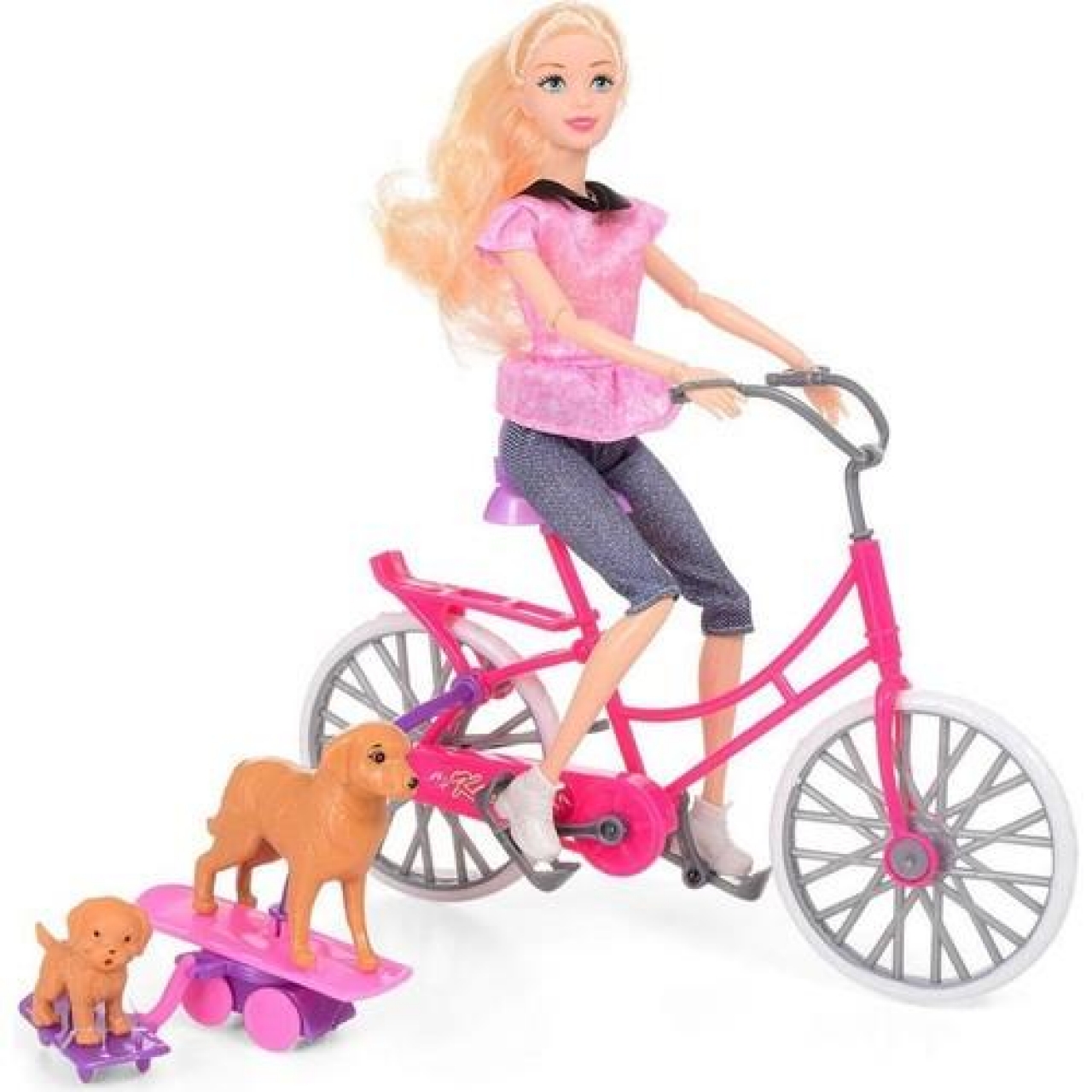 Kaibibi Sonsuz Hareket Bisikletli Kız ve Köpekleri