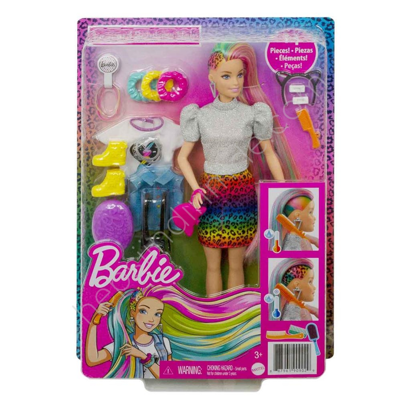 Mattel  Barbie Leopar Desenli Saçlar Bebeği GRN81