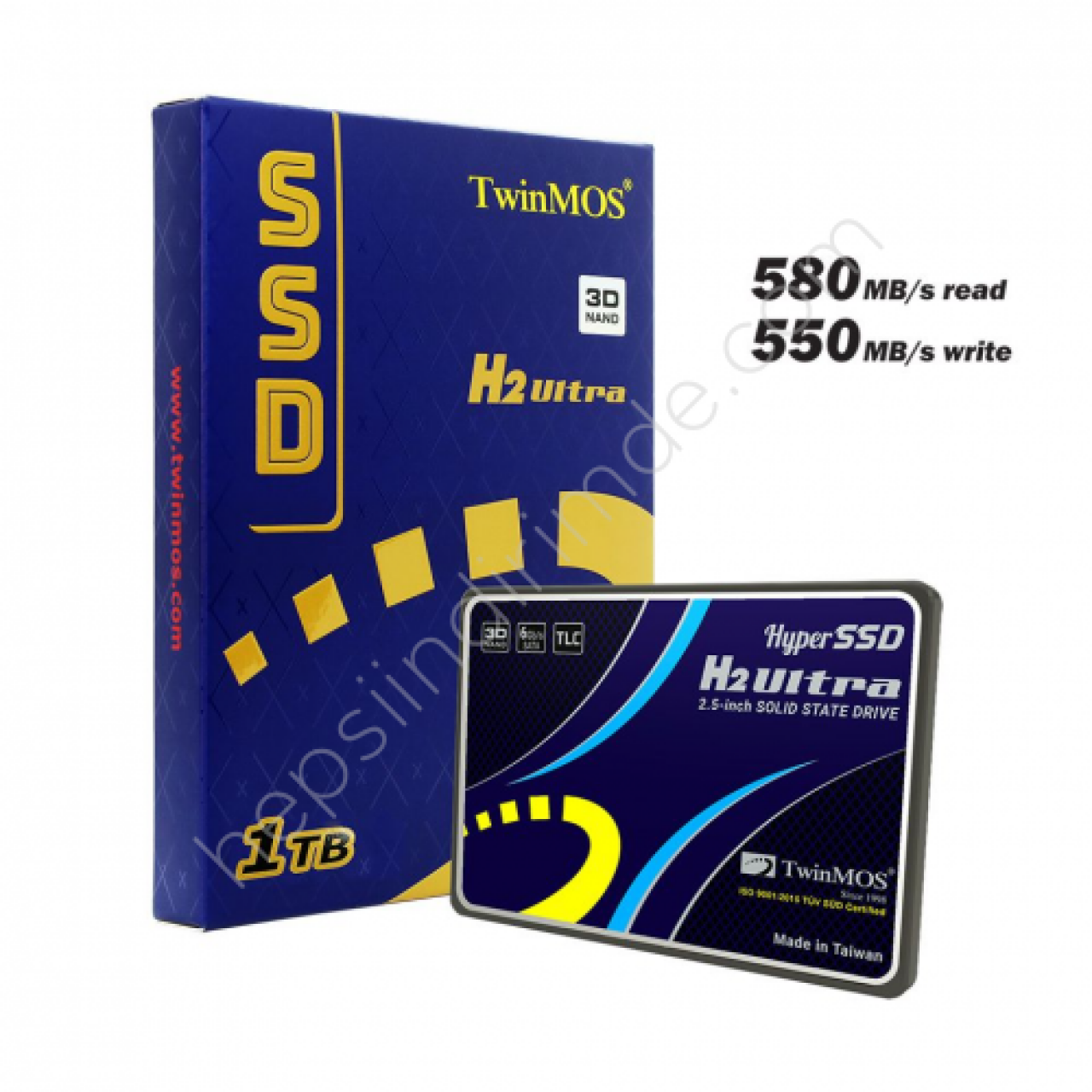 TwinMOS TM1000GH2UG 1TB 2.5&quot; SATA3 SSD  (580Mb-550Mb/s) 3DNAND (Black)