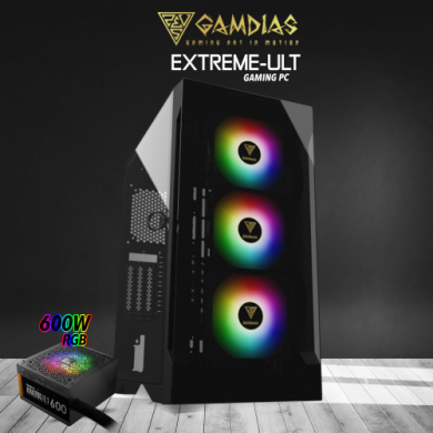 GAMDIAS EXTREME-ULT, i5-12400F, 16Gb DDR4 Ram, 500Gb NVMe SSD, 6Gb GDDR6 RTX2060 Ekran Kartı, 550W Kasa, Free Dos GAMING PC