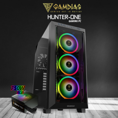 GAMDIAS HUNTER-ONE, i7-10700F, 16Gb DDR4 Ram, 500Gb NVMe SSD, 8Gb GDDR6 RTX3070 Ekran Kartı, 750W Kasa, Free Dos GAMING PC