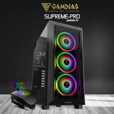 GAMDIAS SUPREME-PRO i7-12700, 32Gb DDR5 Ram, 500Gb NVMe SSD, 10Gb GDDR6 RTX3080 Ekran Kartı, 750W Kasa, Free Dos GAMING PC