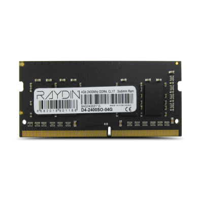 RAYDIN D4-2400SO-04G 4GB, DDR4, 2400Mhz, 1,2V, CL17, Notebook SODIMM RAM